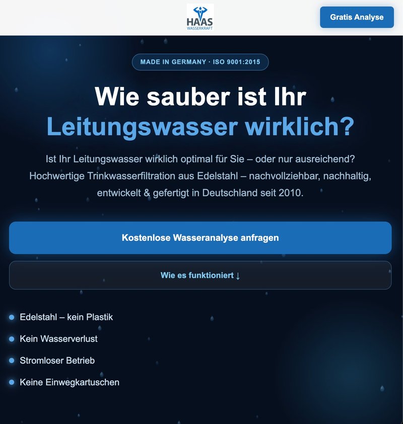 Haas Wasserkraft Website